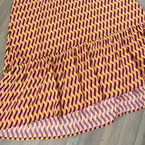 Colorful Geometric Print Long Sleeve Midi Dress - Picture 3 of 3